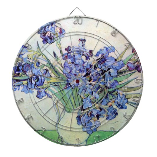 ヴィンセント・ヴァン・ゴッホによるアイリス付きスチルライフ花瓶 ダーツボード (正面)