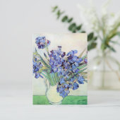 ヴィンセント・ヴァン・ゴッホによるアイリス付きスチルライフ花瓶 ポストカード (スタンド正面)