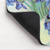 ヴィンセント・ヴァン・ゴッホによるアイリス付きスチルライフ花瓶 マウスパッド (コーナー)