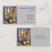 ヴィンセント・ヴァン・ゴッホによるグラジオリの花瓶。グレー 名刺 (正面/裏面)