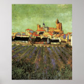 ヴィンセント・ヴァン・ゴッホによるサントス・マリーの眺め ポスター (正面)