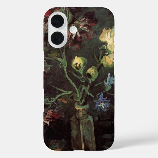 ヴィンセント・ヴァン・ゴッホによるミオソティスと牡丹の花瓶 Case-Mate iPhoneケース (裏面)