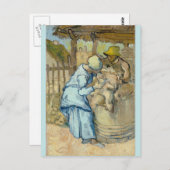 ヴィンセント・ヴァン・ゴッホによるミレーの後のヒツジの刈り入れ ポストカード (正面/裏面)