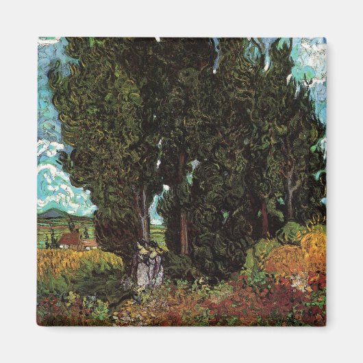 ヴィンセント・ヴァン・ゴッホによる女性姿のヒノキ マグネット (正面)