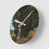 ヴィンセント・ヴァン・ゴッホによる女性姿のヒノキ ラウンド壁時計 (傾斜)