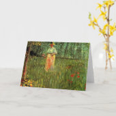 ヴィンセント・ヴァン・ゴッホによる庭の女性歩く カード (黄色い花)