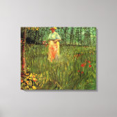 ヴィンセント・ヴァン・ゴッホによる庭の女性歩く キャンバスプリント (正面)