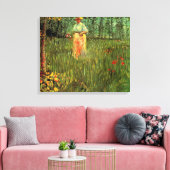ヴィンセント・ヴァン・ゴッホによる庭の女性歩く キャンバスプリント (インサイチュ (リビング))