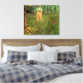 ヴィンセント・ヴァン・ゴッホによる庭の女性歩く キャンバスプリント (インサイチュ (寝室))