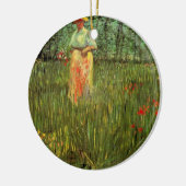 ヴィンセント・ヴァン・ゴッホによる庭の女性歩く セラミックオーナメント (左)