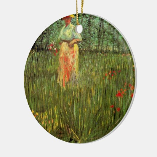 ヴィンセント・ヴァン・ゴッホによる庭の女性歩く セラミックオーナメント (左)