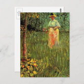 ヴィンセント・ヴァン・ゴッホによる庭の女性歩く ポストカード (正面/裏面)