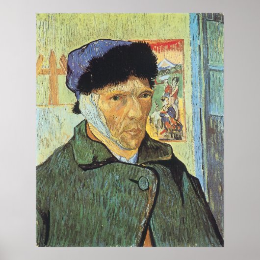 ヴィンセント・ヴァン・ゴッホによる自画像、包帯された耳 ポスター (正面)