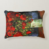 ヴィンセント・ヴァン・ゴッホによる赤いケシの花瓶 アクセントクッション (正面)