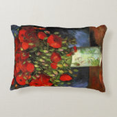 ヴィンセント・ヴァン・ゴッホによる赤いケシの花瓶 アクセントクッション (裏面)