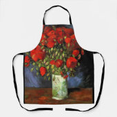 ヴィンセント・ヴァン・ゴッホによる赤いケシの花瓶 エプロン (正面)