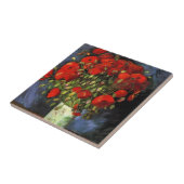 ヴィンセント・ヴァン・ゴッホによる赤いケシの花瓶 タイル (側面)