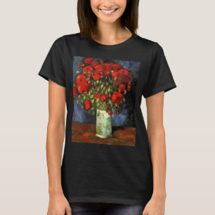 ヴィンセント・ヴァン・ゴッホによる赤いケシの花瓶 Tシャツ