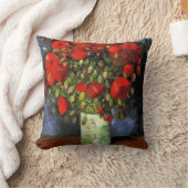 ヴィンセント・ヴァン・ゴッホによる赤いポピーの花瓶。 クッション (ブランケット)