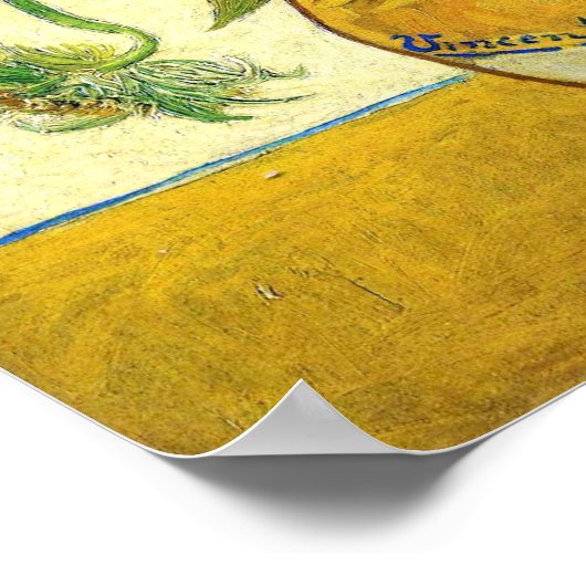 ヴィンセント・ヴァン・ゴッホによる15個のひまわりの花瓶 ポスター (角)