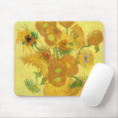 ヴィンセント・ヴァン・ゴッホによる15個のひまわりの花瓶 マウスパッド (マウス)