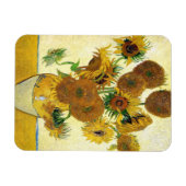 ヴィンセント・ヴァン・ゴッホによる15個のひまわりの花瓶 マグネット (横)