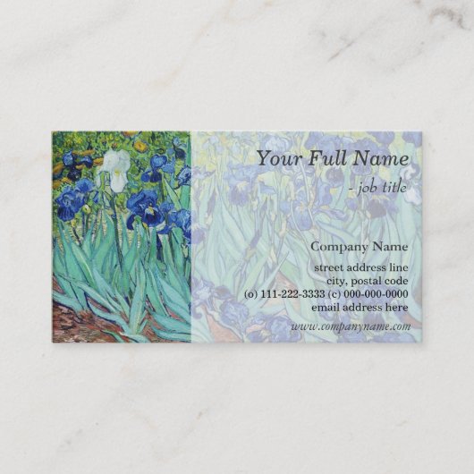 ヴィンセント・ヴァン・ゴッホのアイリスヴィンテージ素晴らし術 名刺 (正面)