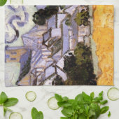 ヴィンセント・ヴァン・ゴッホのオーベルと教会 キッチンタオル (折り畳み)