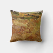 ヴィンセント・ヴァン・ゴッホのオーベルを背景にした麦畑 クッション (裏面)