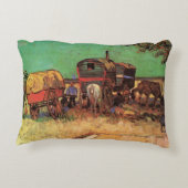 ヴィンセント・ヴァン・ゴッホのキャラバンとのジプシー アクセントクッション (裏面)