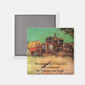 ヴィンセント・ヴァン・ゴッホのキャラバンとのジプシー マグネット (正面/裏面)