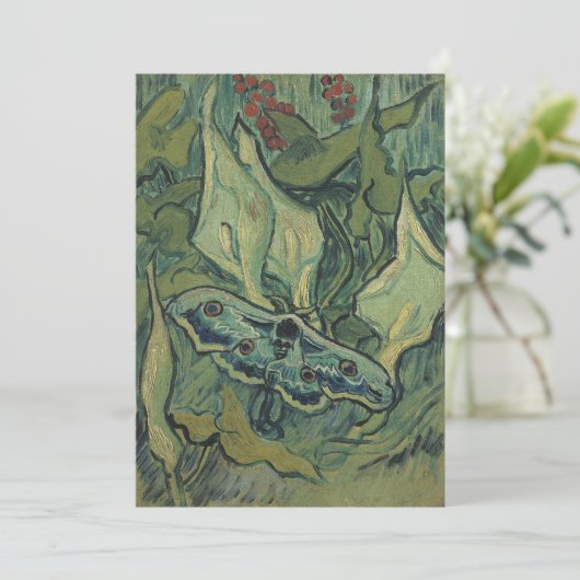 ヴィンセント・ヴァン・ゴッホのグリーン・ピーコック（エンペラー）蛾 招待状 (スタンド正面)