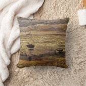 ヴィンセント・ヴァン・ゴッホのシェベニンゲン海の景色 クッション (ブランケット)