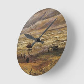 ヴィンセント・ヴァン・ゴッホのシェベニンゲン海の景色 ラウンド壁時計 (傾斜)