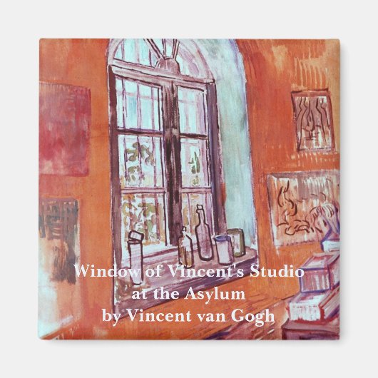 ヴィンセント・ヴァン・ゴッホのスタジオの窓 マグネット (正面)