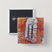 ヴィンセント・ヴァン・ゴッホのスタジオの窓 缶バッジ (正面&裏面)