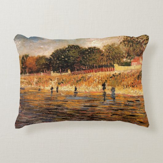 ヴィンセント・ヴァン・ゴッホのセーヌ川の土手 アクセントクッション (正面)