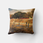 ヴィンセント・ヴァン・ゴッホのセーヌ川の土手 クッション (裏面)