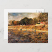 ヴィンセント・ヴァン・ゴッホのセーヌ川の土手 ポストカード (正面/裏面)