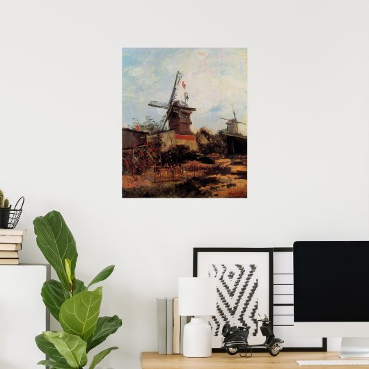 ヴィンセント・ヴァン・ゴッホのブレ・フィン風車 ポスター (ホームオフィス)