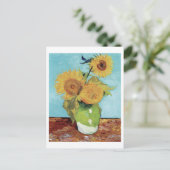 ヴィンセント・ヴァン・ゴッホの三つのひまわりのある花瓶 ポストカード (スタンド正面)