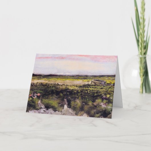 ヴィンセント・ヴァン・ゴッホの手押し車でヒース カード (正面)