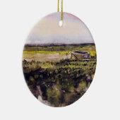 ヴィンセント・ヴァン・ゴッホの手推車のある荒野 セラミックオーナメント (右)