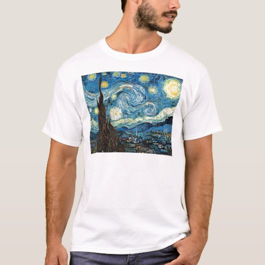 ヴィンセント・ヴァン・ゴッホの星の夜 Tシャツ (正面)