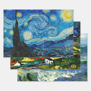 ヴィンセント・ヴァン・ゴッホの有名な絵画 ラッピングペーパーシート