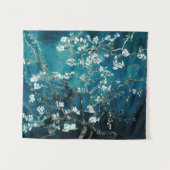 ヴィンセント・ヴァン・ゴッホの桜の花 ダークターコイズ タペストリー (正面(横))