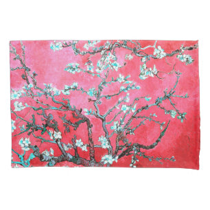 ヴィンセント・ヴァン・ゴッホの桜の花 赤と青のクッションカバー 枕カバー