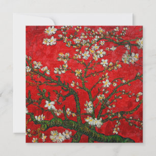 ヴィンセント・ヴァン・ゴッホの桜の花 赤 招待状