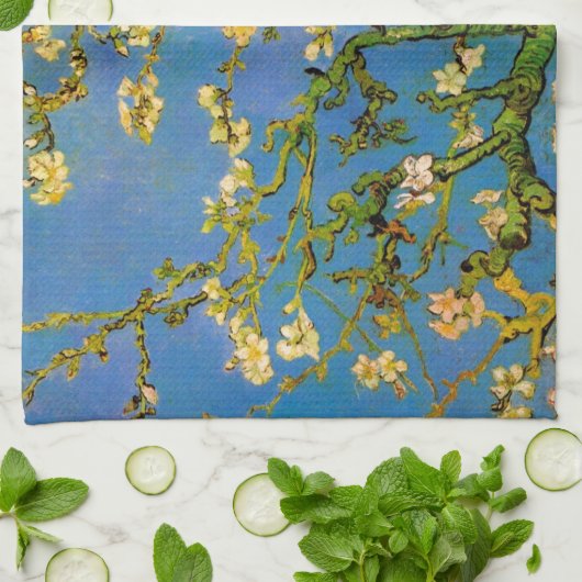 ヴィンセント・ヴァン・ゴッホの桜咲くアーモンドの木 キッチンタオル (折り畳み)