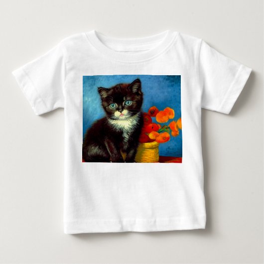 ヴィンセント・ヴァン・ゴッホの模様の子猫 ベビーTシャツ (正面)